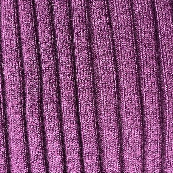 Vintage Y2K INC Purple Ribbed Half Zip Sweater PM | Slim Fit Cropped Knit Forest - Picture 10 of 11
